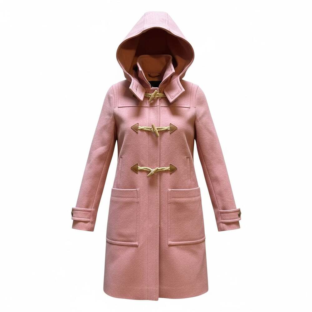 J.Crew Pink Italian Melton Wool Hooded Duffle Coat Size 2